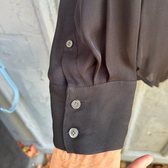 J Crew Black Robin Silk Blouse, Size 8 - Picture 9 of 10